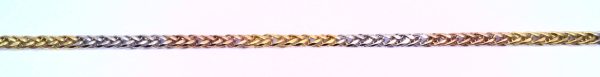 Hollow triple wheat half round wire octagonal cut 3 col
